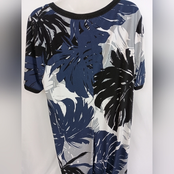 2/$30 GILI Elegant Blue and Black Leaf Print Dress (#1,270) - Picture 8 of 9